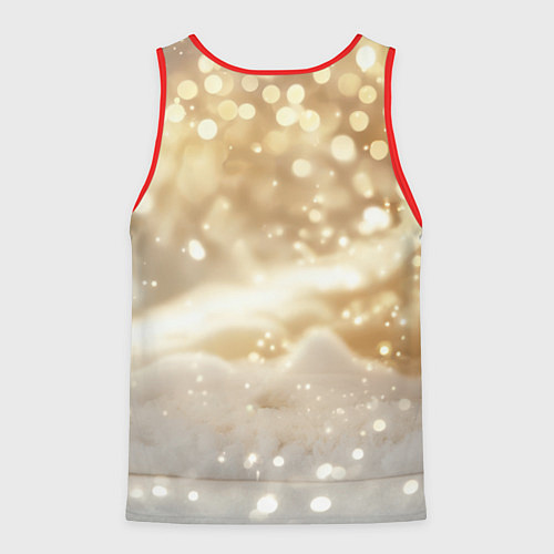 Мужская майка без рукавов Рыжая лисица и боке / 3D-Красный – фото 2