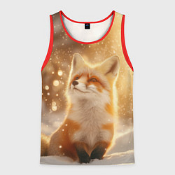 Мужская майка без рукавов Довольная рыжая лисичка