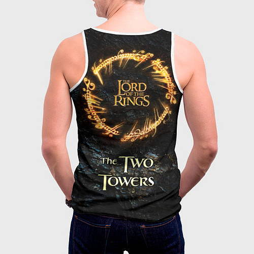Мужская майка без рукавов Lord of the rings - the two towers / 3D-Белый – фото 4