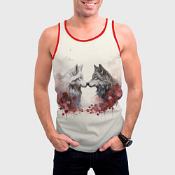 Майка-безрукавка мужская Wolfs love, цвет: 3D-красный — фото 2