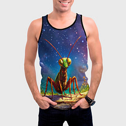 Майка-безрукавка мужская Богомол и звездное небо, цвет: 3D-черный — фото 2