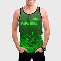 Майка-безрукавка мужская Papa Roach - green gradient посередине, цвет: 3D-черный — фото 2