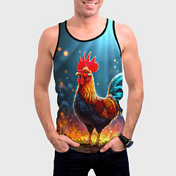 Майка-безрукавка мужская Блестящий петух, цвет: 3D-черный — фото 2