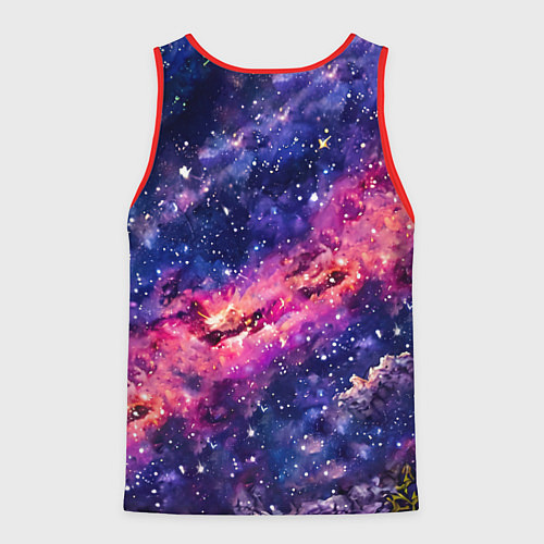 Мужская майка без рукавов Змея в космосе / 3D-Красный – фото 2
