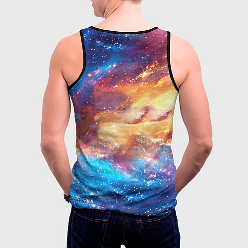 Мужская майка без рукавов Дельфин в космосе / 3D-Черный – фото 4