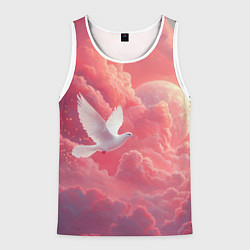 Майка-безрукавка мужская Белый голубь в небесах, цвет: 3D-белый