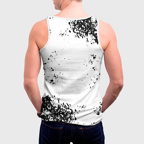 Мужская майка без рукавов Burzum - рок пес / 3D-Белый – фото 4