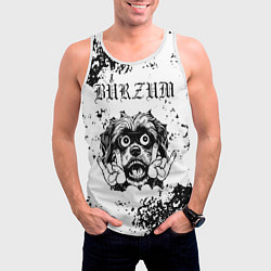 Майка-безрукавка мужская Burzum - рок пес, цвет: 3D-белый — фото 2