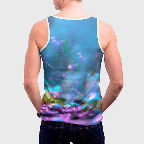 Мужская майка без рукавов Ёжики в сказаочном лесу / 3D-Белый – фото 4