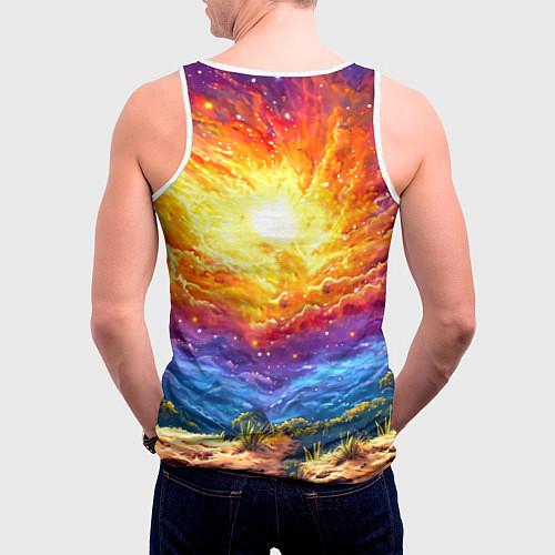 Мужская майка без рукавов Кенгуру в космосе / 3D-Белый – фото 4