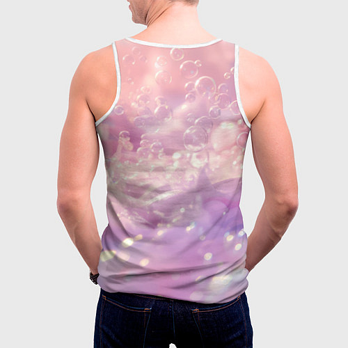 Мужская майка без рукавов Котенок в пузырях / 3D-Белый – фото 4