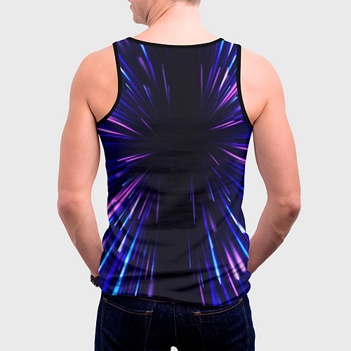 Мужская майка без рукавов Kuromi neon energy / 3D-Черный – фото 4