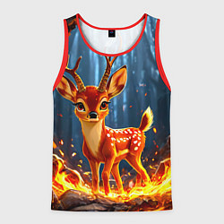 Майка-безрукавка мужская Олененок в огне, цвет: 3D-красный