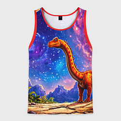 Мужская майка без рукавов Диплодок звездной ночью
