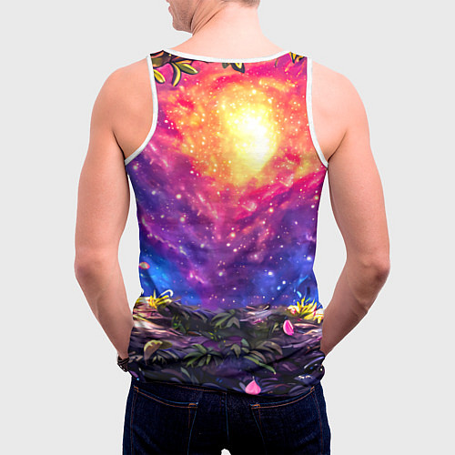 Мужская майка без рукавов Панда и космическое небо / 3D-Белый – фото 4