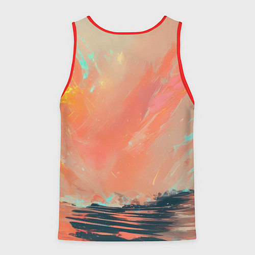 Мужская майка без рукавов Россия - медведь / 3D-Красный – фото 2