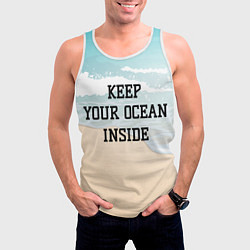 Майка-безрукавка мужская Keep your ocean inside, цвет: 3D-белый — фото 2