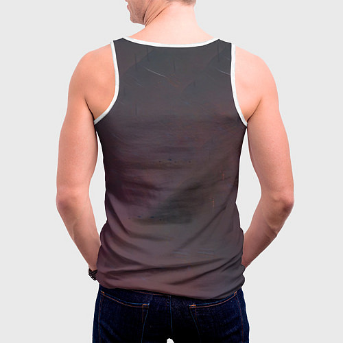 Мужская майка без рукавов Космос - человек / 3D-Белый – фото 4