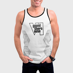Майка-безрукавка мужская GTA6 white poly, цвет: 3D-черный — фото 2
