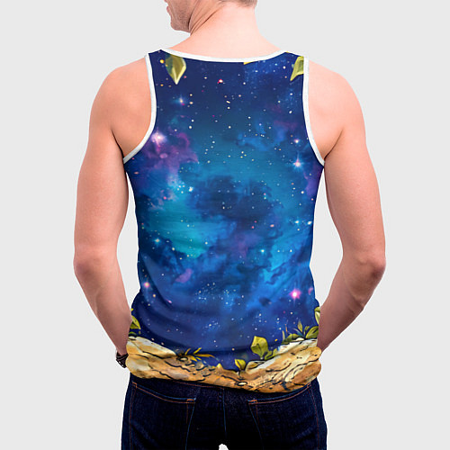 Мужская майка без рукавов Обезьянка в звездную ночь / 3D-Белый – фото 4