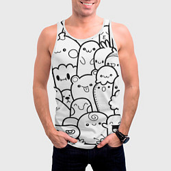 Майка-безрукавка мужская Doodle monsters, цвет: 3D-белый — фото 2