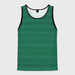 Майка-безрукавка мужская Тёмный зелёный текстурные полосы, цвет: 3D-черный