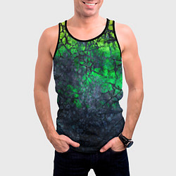 Майка-безрукавка мужская Абстракция - acid web, цвет: 3D-черный — фото 2