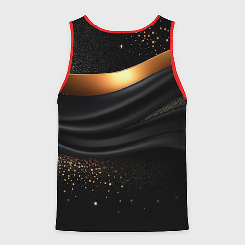 Мужская майка без рукавов Kingdom Come Deliverance 2 черная ткань с золотом / 3D-Красный – фото 2
