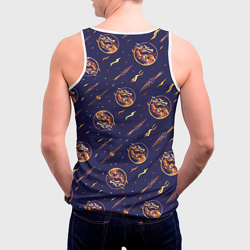 Мужская майка без рукавов Mortal Kombat logo pattern / 3D-Белый – фото 4