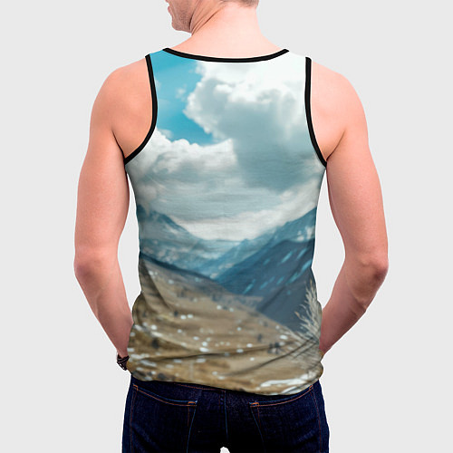 Мужская майка без рукавов Воин русский медведь / 3D-Черный – фото 4