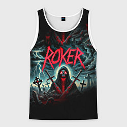 Майка-безрукавка мужская Roker - blood in the ground, цвет: 3D-белый