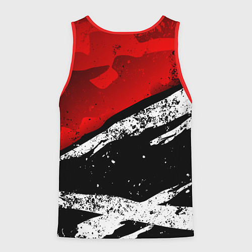 Мужская майка без рукавов Assassins creed: shadows - красная абстракция / 3D-Красный – фото 2