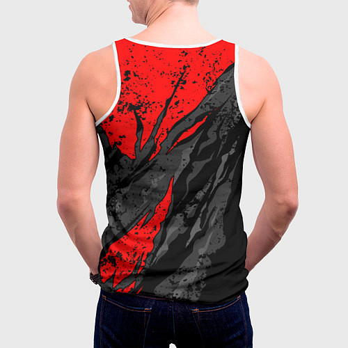 Мужская майка без рукавов Assassins creed: shadows - белый логотип / 3D-Белый – фото 4