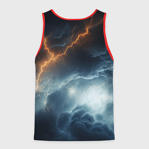 Мужская майка без рукавов Kingdom Come Deliverance 2 молнии в небе / 3D-Красный – фото 2