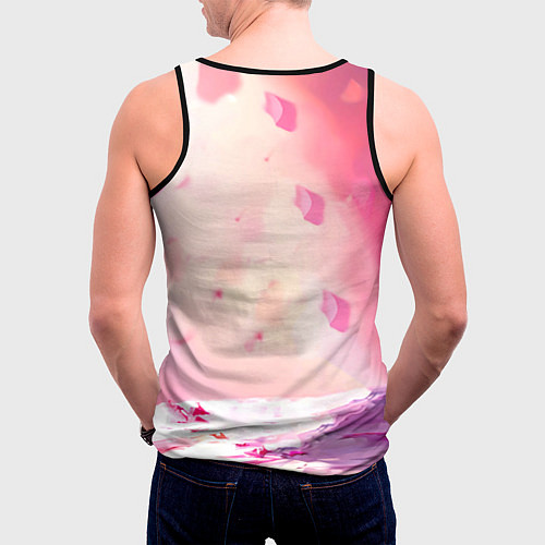 Мужская майка без рукавов Воробей в розовом / 3D-Черный – фото 4