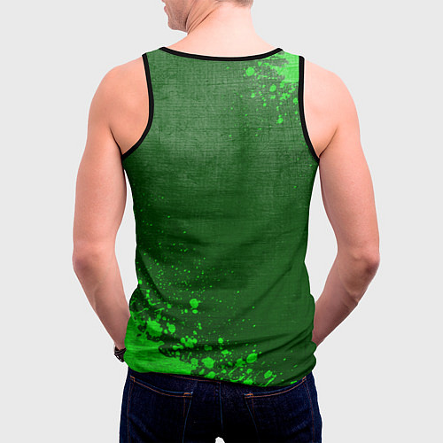 Мужская майка без рукавов Chery - green gradient вертикально / 3D-Черный – фото 4