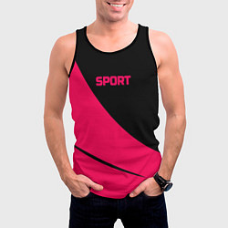 Майка-безрукавка мужская Sport чёрно-розовый двуцветный, цвет: 3D-черный — фото 2