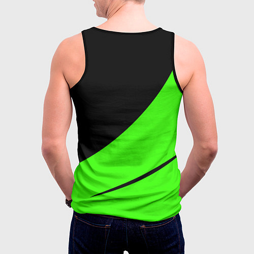 Мужская майка без рукавов Чёрный с зелёным двуцветный / 3D-Черный – фото 4