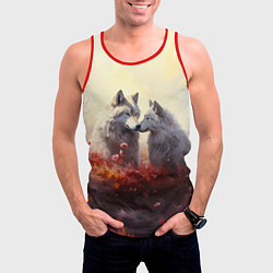 Майка-безрукавка мужская Волчья верность, цвет: 3D-красный — фото 2