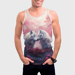 Майка-безрукавка мужская Вольчия связь, цвет: 3D-белый — фото 2