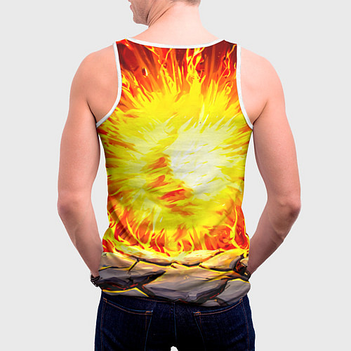 Мужская майка без рукавов Аист в огне / 3D-Белый – фото 4