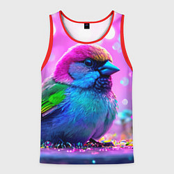 Майка-безрукавка мужская Неоновый воробей, цвет: 3D-красный