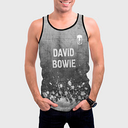 Майка-безрукавка мужская David Bowie - grey gradient посередине, цвет: 3D-черный — фото 2