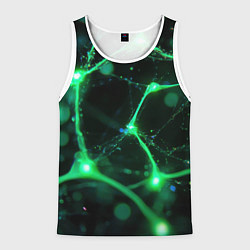 Майка-безрукавка мужская Зеленый нейроны, цвет: 3D-белый