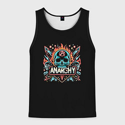 Майка-безрукавка мужская Анархия - черепа, цвет: 3D-черный