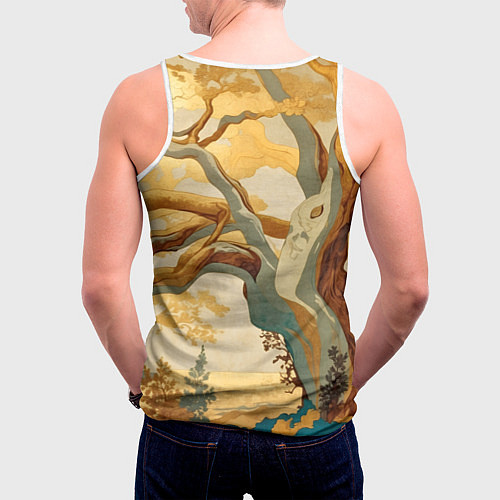 Мужская майка без рукавов Дерево в японском стиле / 3D-Белый – фото 4