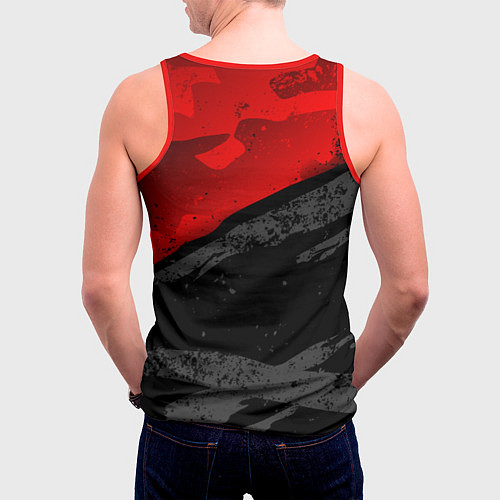 Мужская майка без рукавов Doom - neon red / 3D-Красный – фото 4