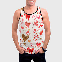 Майка-безрукавка мужская Любовный паттерн, цвет: 3D-черный — фото 2
