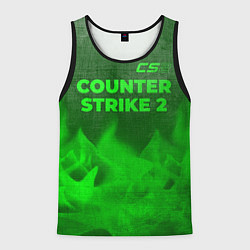 Майка-безрукавка мужская Counter Strike 2 - green gradient посередине, цвет: 3D-черный