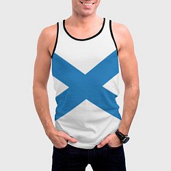 Майка-безрукавка мужская Военно-морской флот: Андреевский флаг, цвет: 3D-черный — фото 2